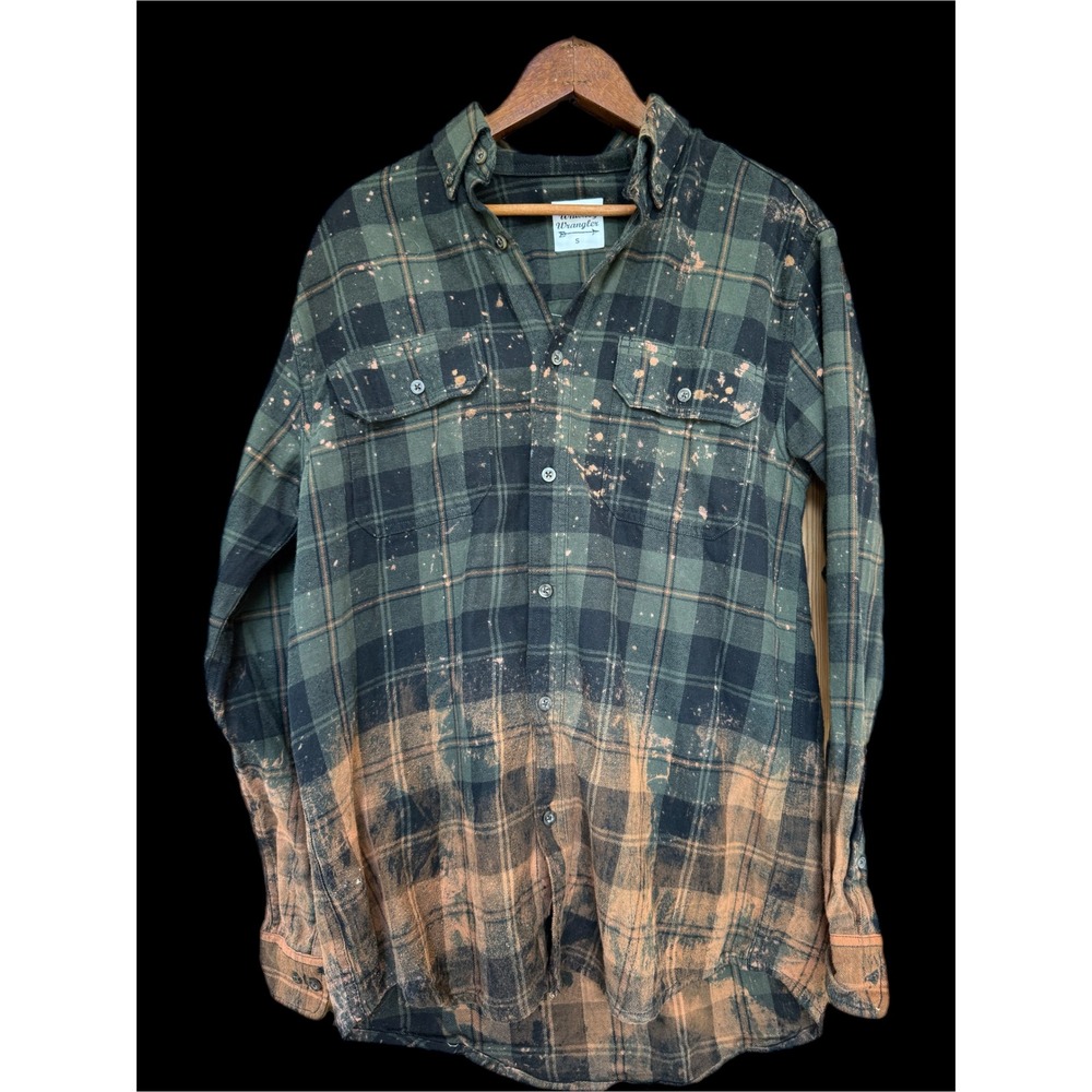 Moonshine Salvage One-of-a-Kind Bleached Flannel | Vintage Circus Horse Art / S - Picture 3 of 11